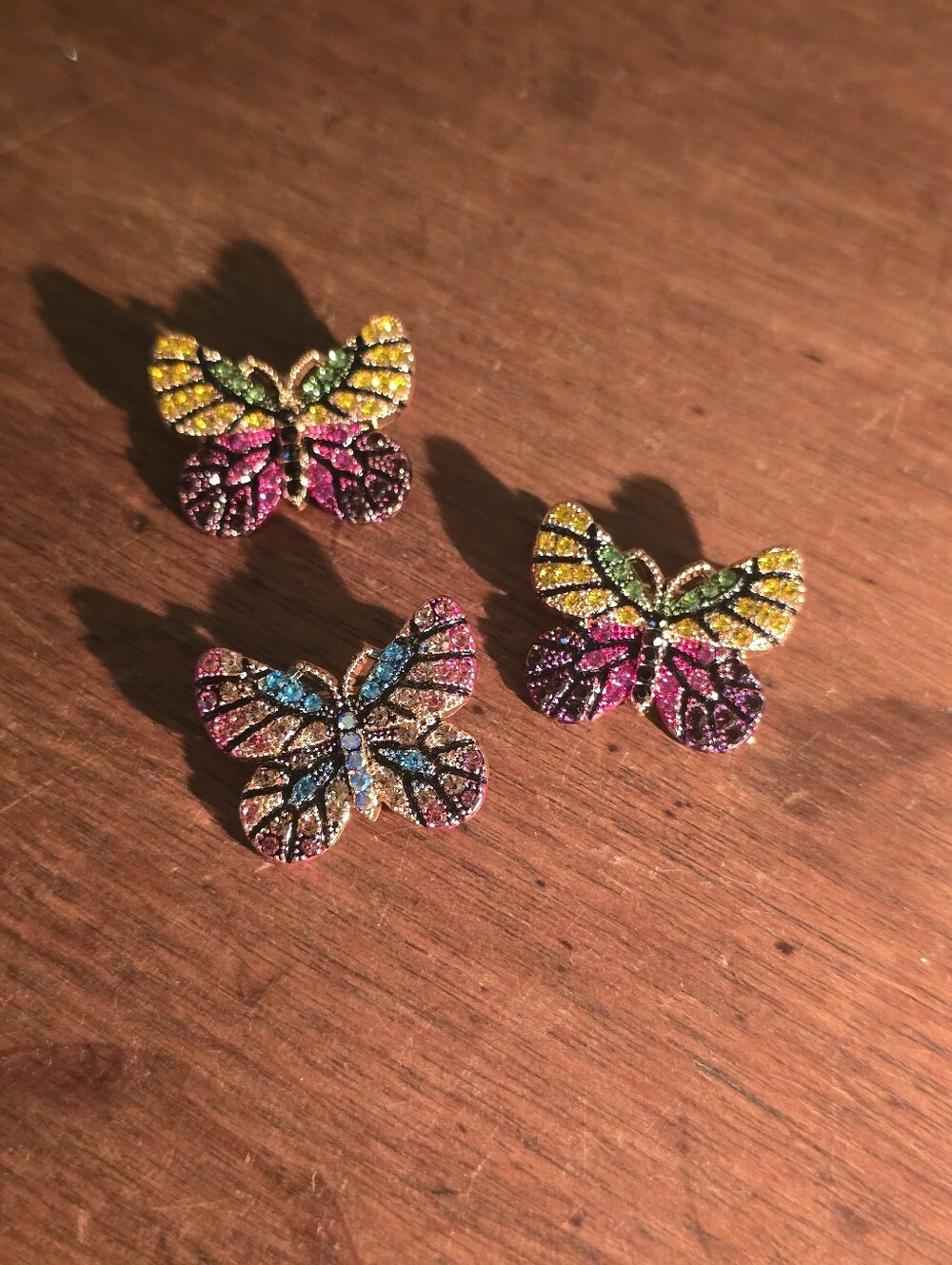 Multicolor Crystal Butterfly Brooch Pin - Women Jewelry
